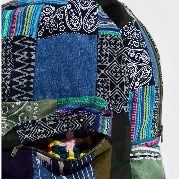 Free People X Tricia Fix Boho Patchwork With Crochet Patches and Leather Straps - Picture 5 of 15